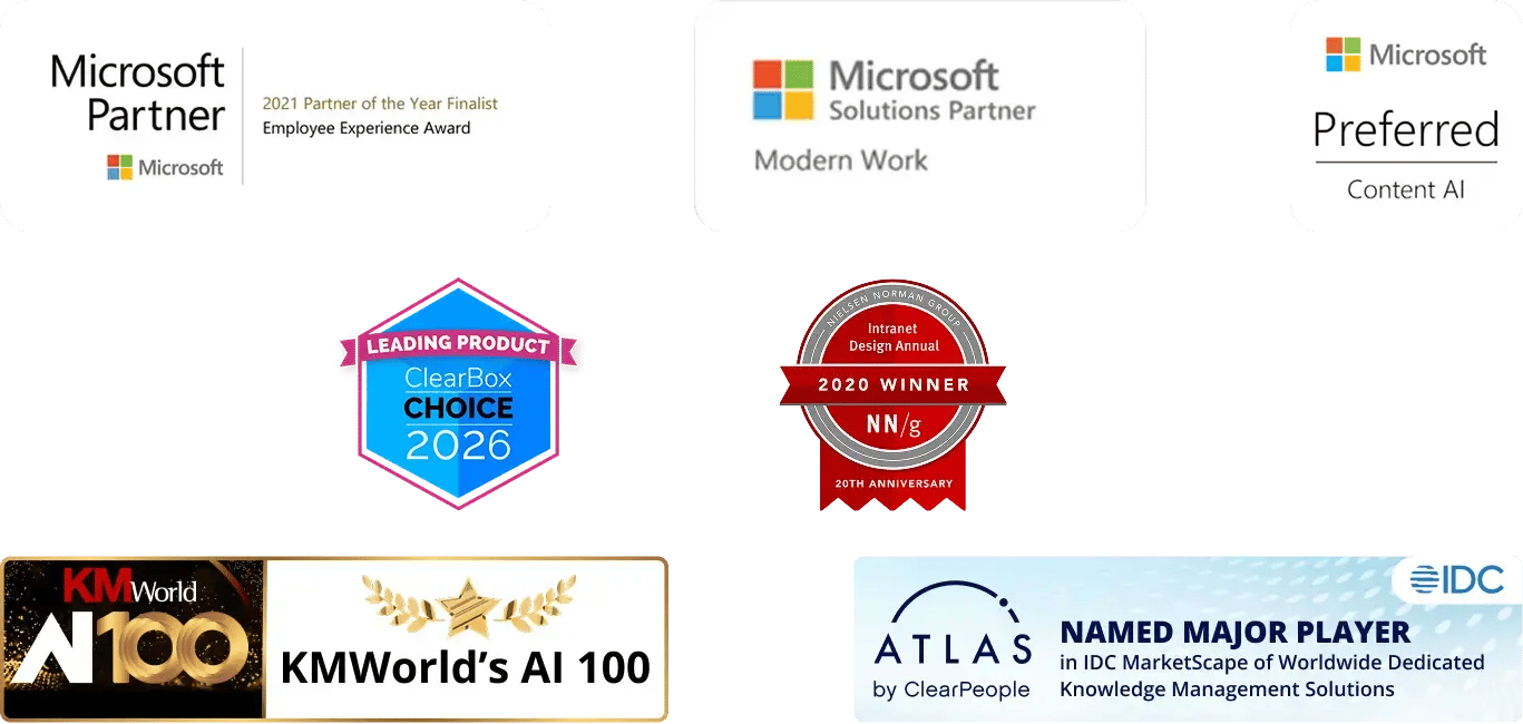 Overview of all awards for Atlas by ClearPeople
